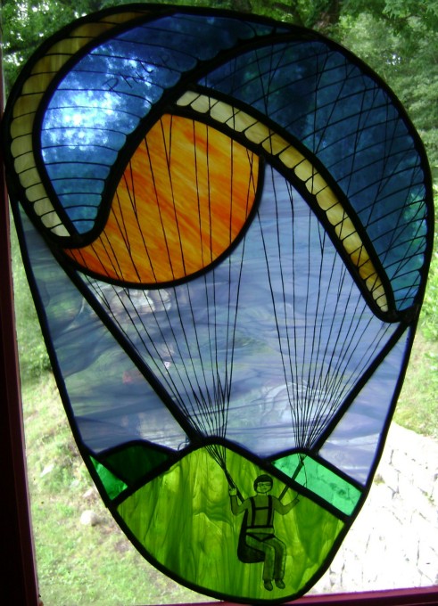 Vitrail traditionnel - Peinture sur verre peur d'appliquer contre une fenêtre ou contre un mur - Cadeau d'anniversaire